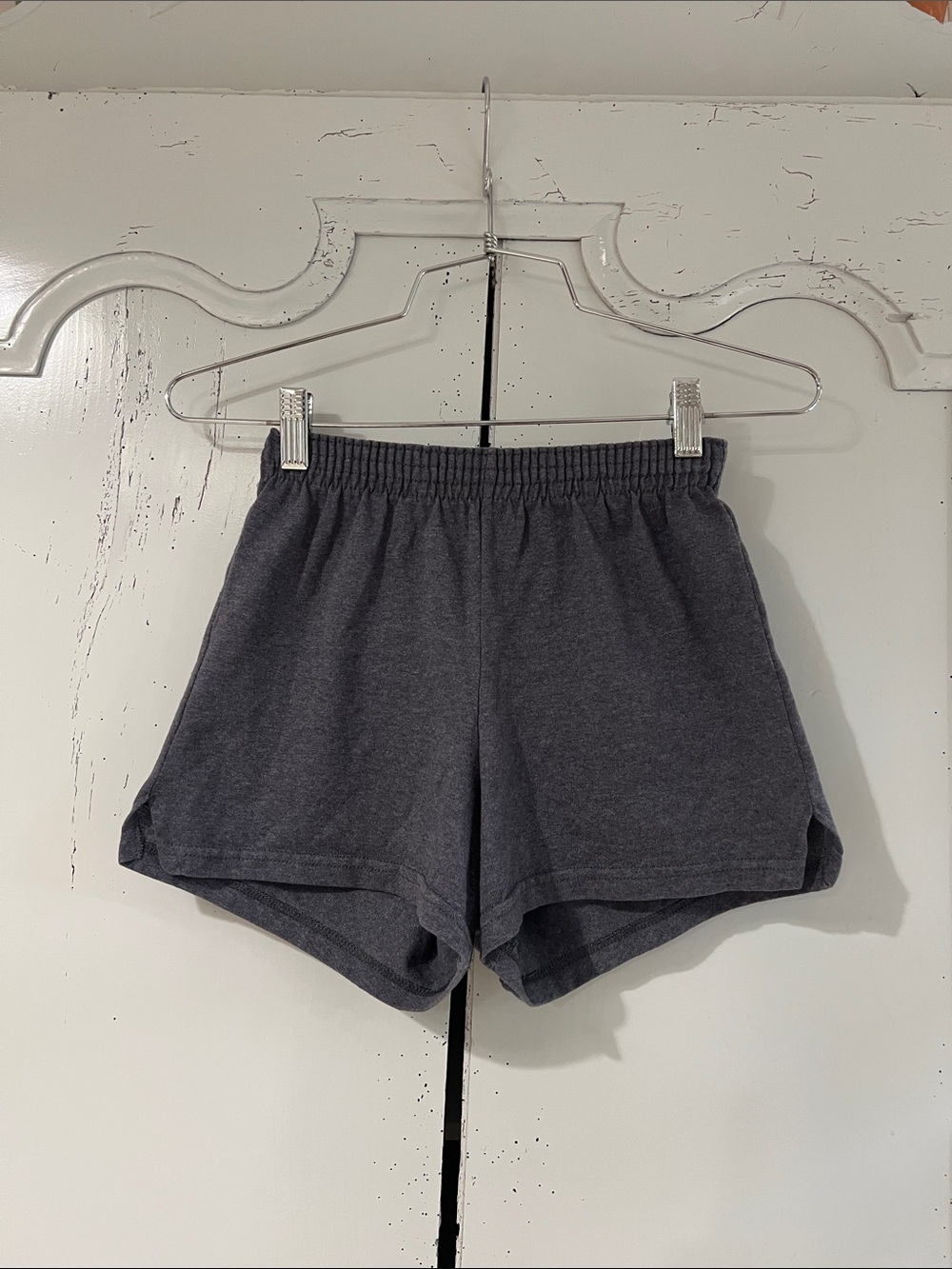 Vintage 90s High Waisted Heathered Gray SOFFE Athletic Cheer Shorts, XS